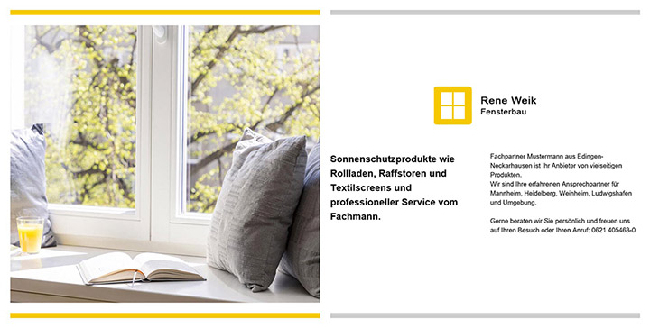 Fensterfachbetriebe Premium-Homepagevorlage Nr. 06